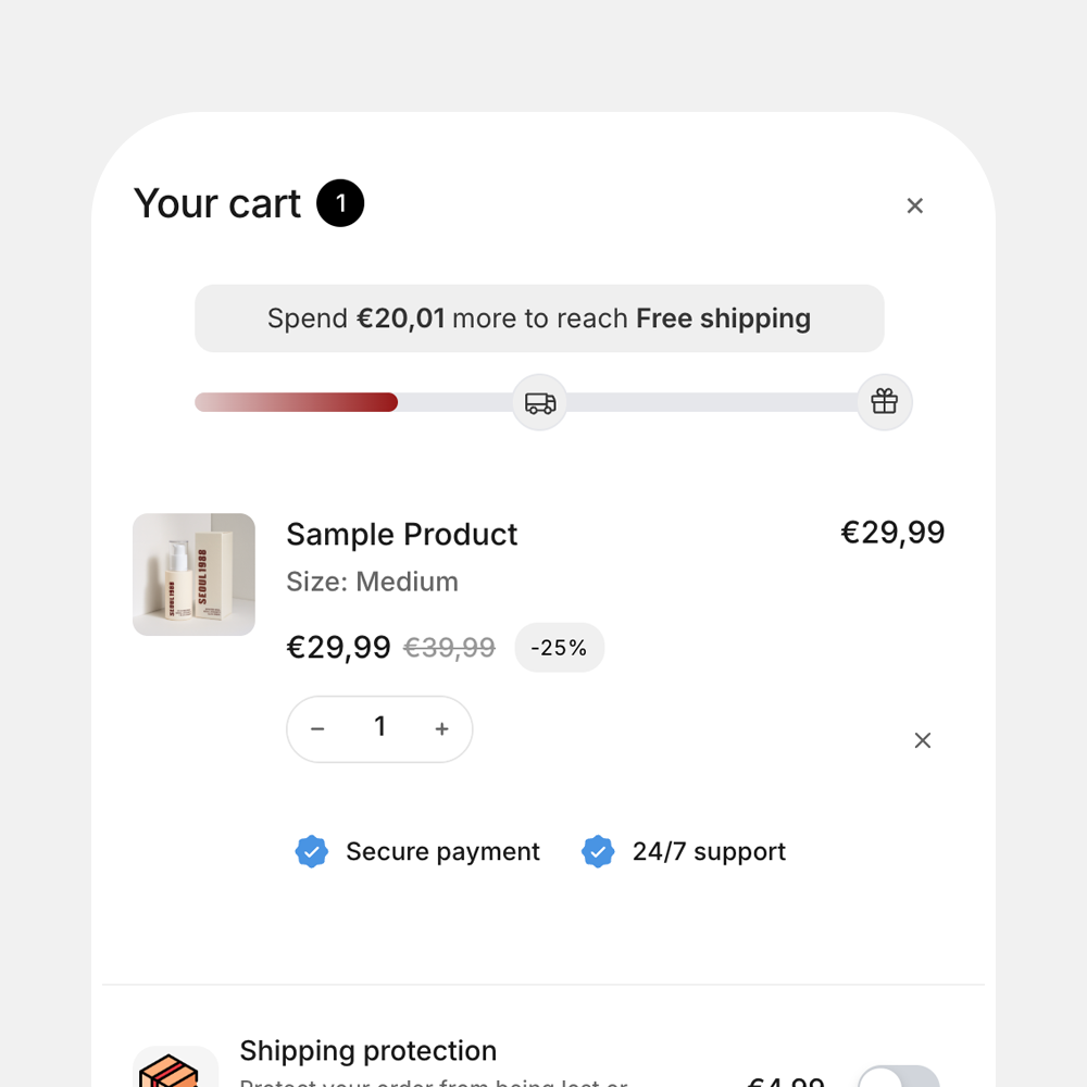 Cart drawer customization example