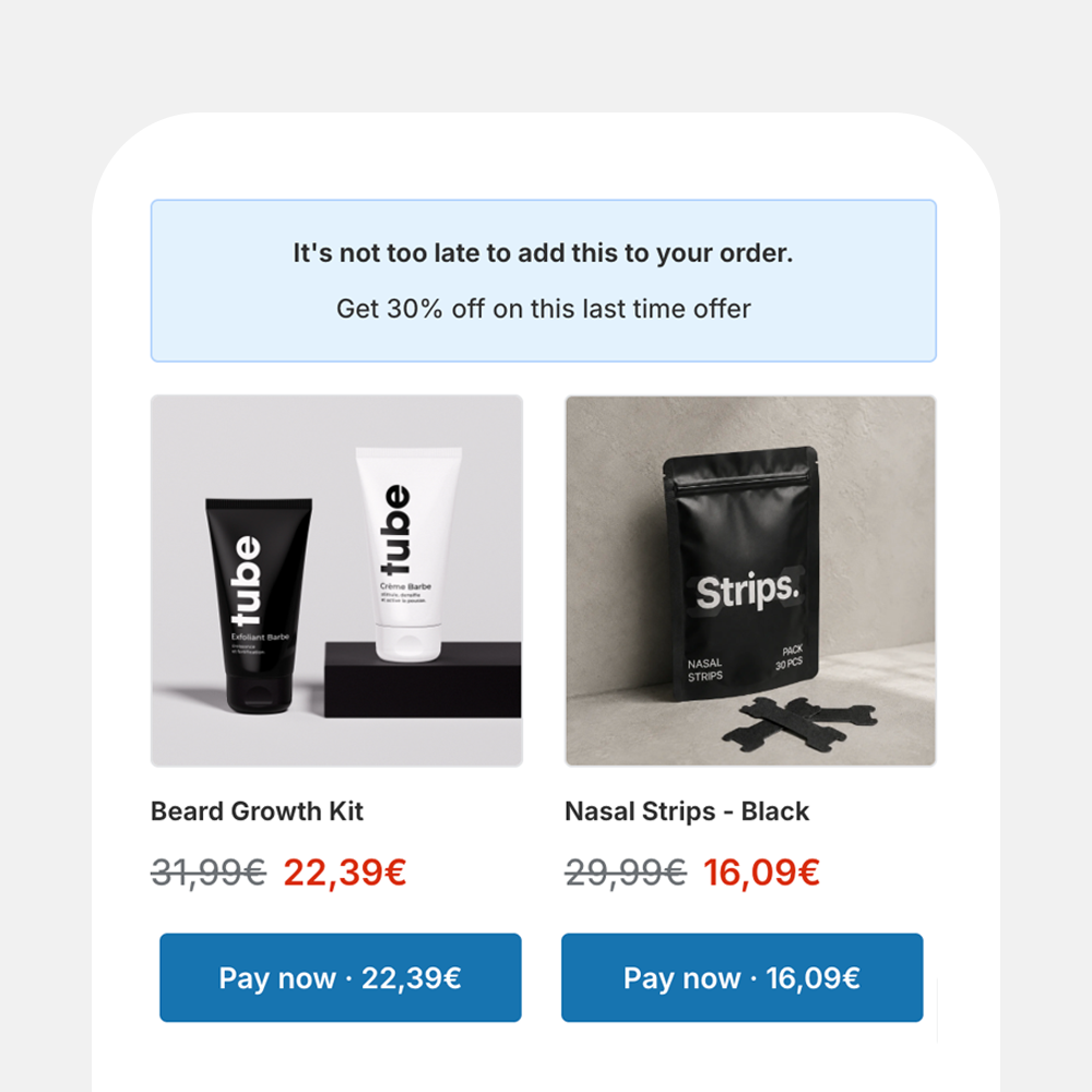 Post-purchase offer example 1