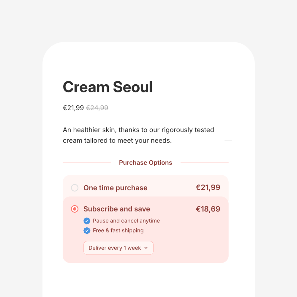 Amose Subscription screen 1