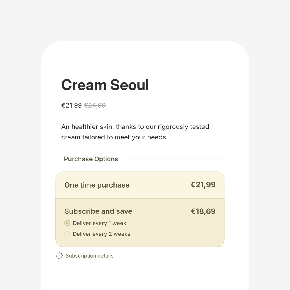 Amose Subscription screen 2